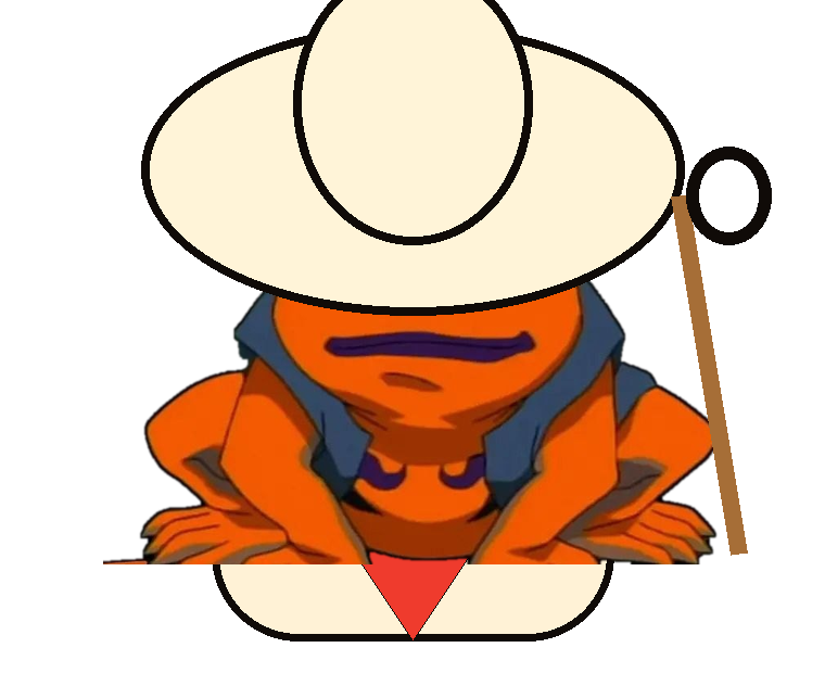 Animated Gamakichi ramen cooking character