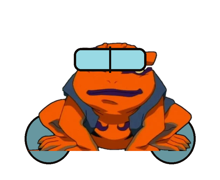 Animated Gamakichi moon pond swimming character