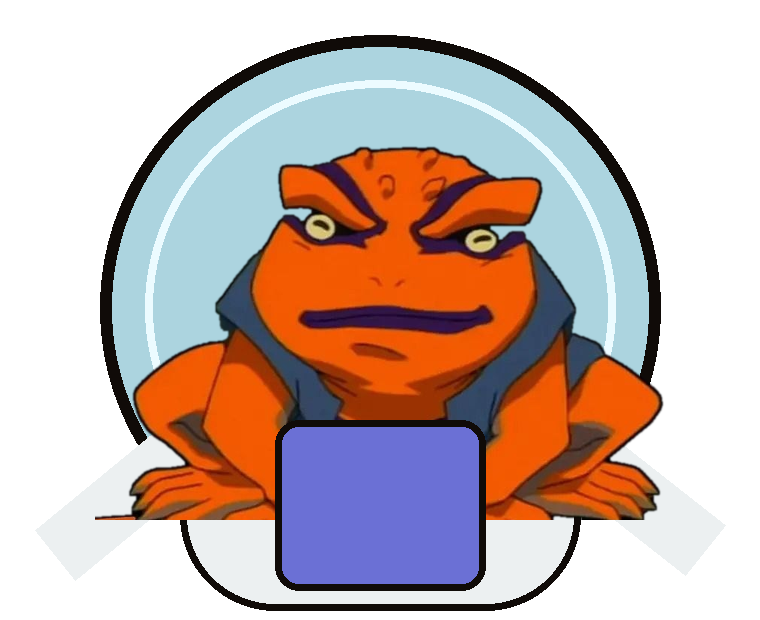 Animated Gamakichi space floating character